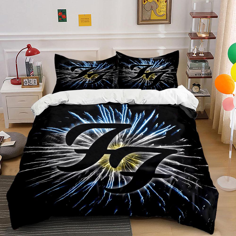 Fireworks Display with FF Logo Bedding Duvet Cover Set Duvet Cover Pillowcases (1*Duvet Cover 2*Pillowcases, without duvet insert)