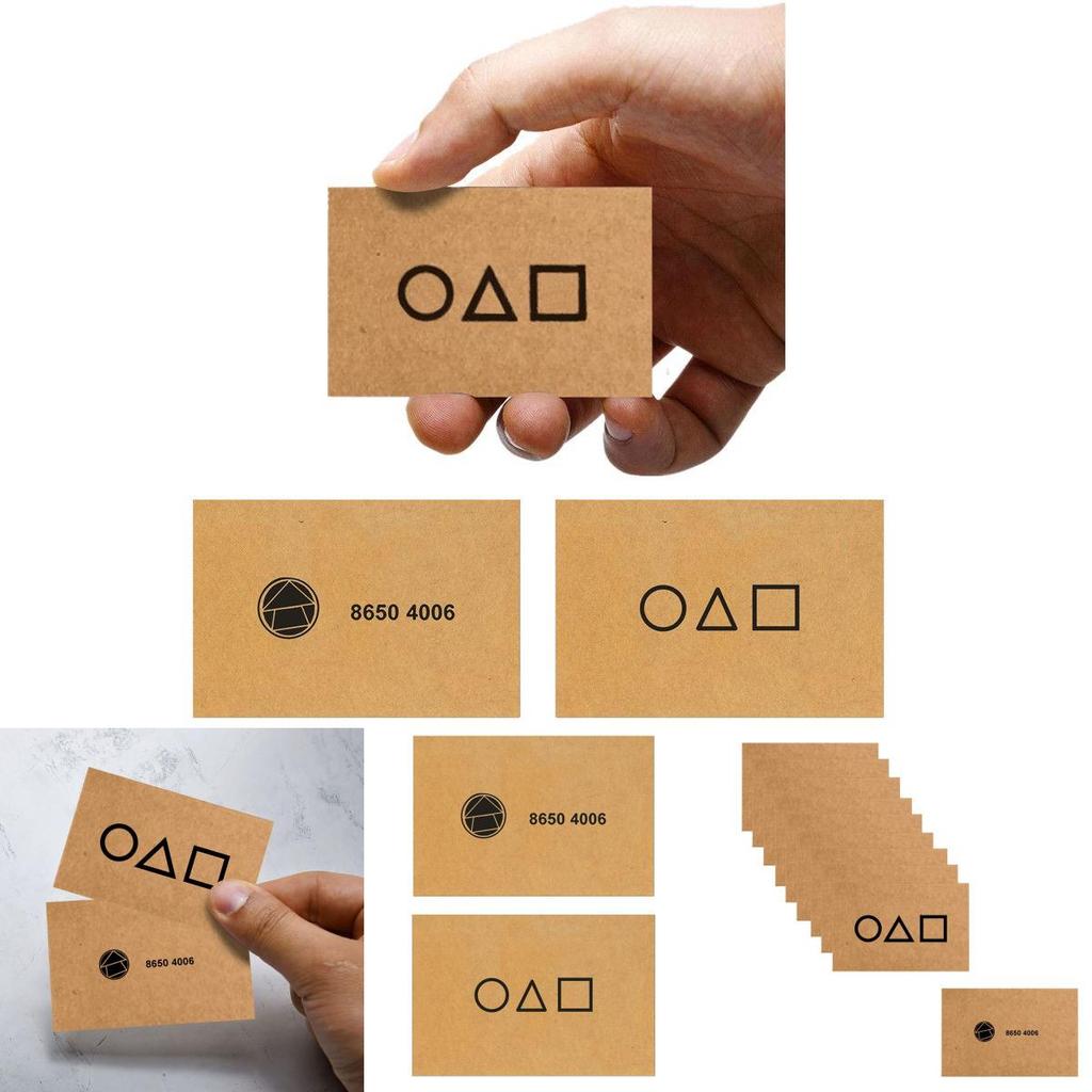 Набор культовых пригласительных карточек «Игра в кальмара» для фанатов с символами квадрат, треугольник, круг