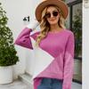 Зимний новый индивидуальный красочный женский вязаный свитер, женский свободный свитер с круглым вырезом, большой размер, женский