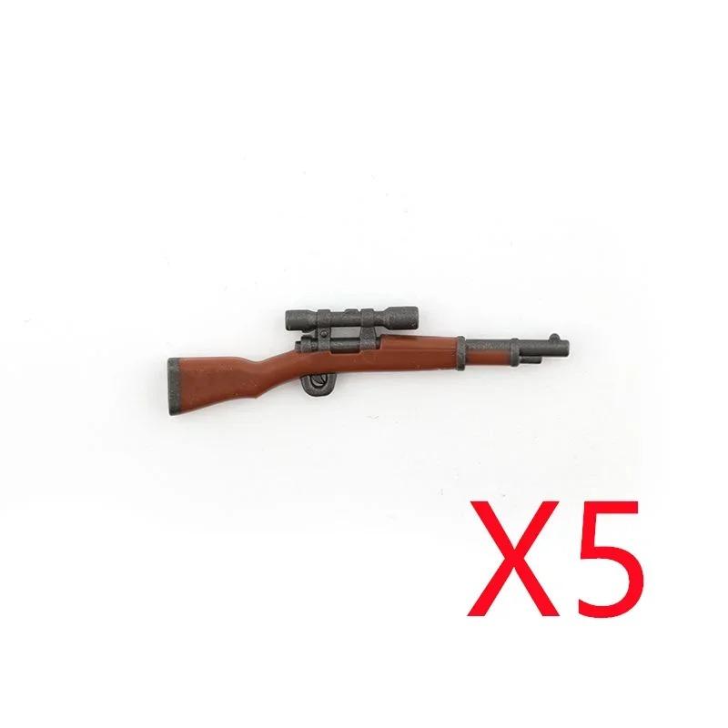 5 СМ Вторая мировая война Военные строительные блоки Американские Немецкие Советские Фигурки солдат Оружие Аксессуары Пистолеты Пистолет Снайперский ремень Мини-кирпичики MOC