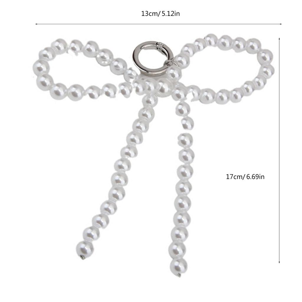 Stylish Bowknot Pendant with Fringe Fashionable Beaded Bowknot Phone Hangings Accessory for Women's Phones and Keychains