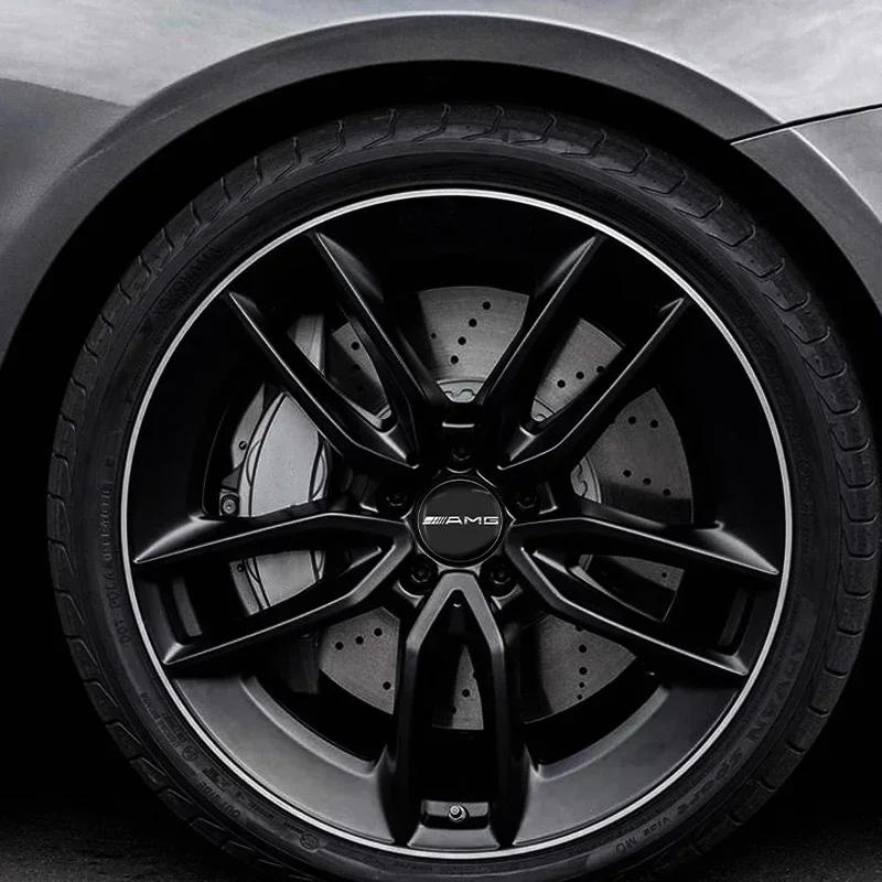 Для Mercedes Benz AMG A C E R M класса CLA GLA W204 W210 W124 W205 W203 56 мм Наклейка на центральную заглушку колеса Автомобильный значок ступицы EF1
