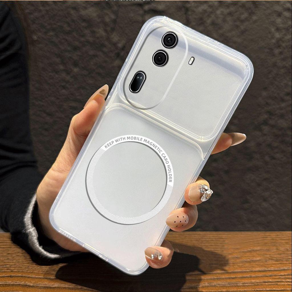 Магнитный чехол из ТПУ с металлическим покрытием для OPPO Reno11 Pro 5G Ударопрочный Матовый Мягкий Чехол