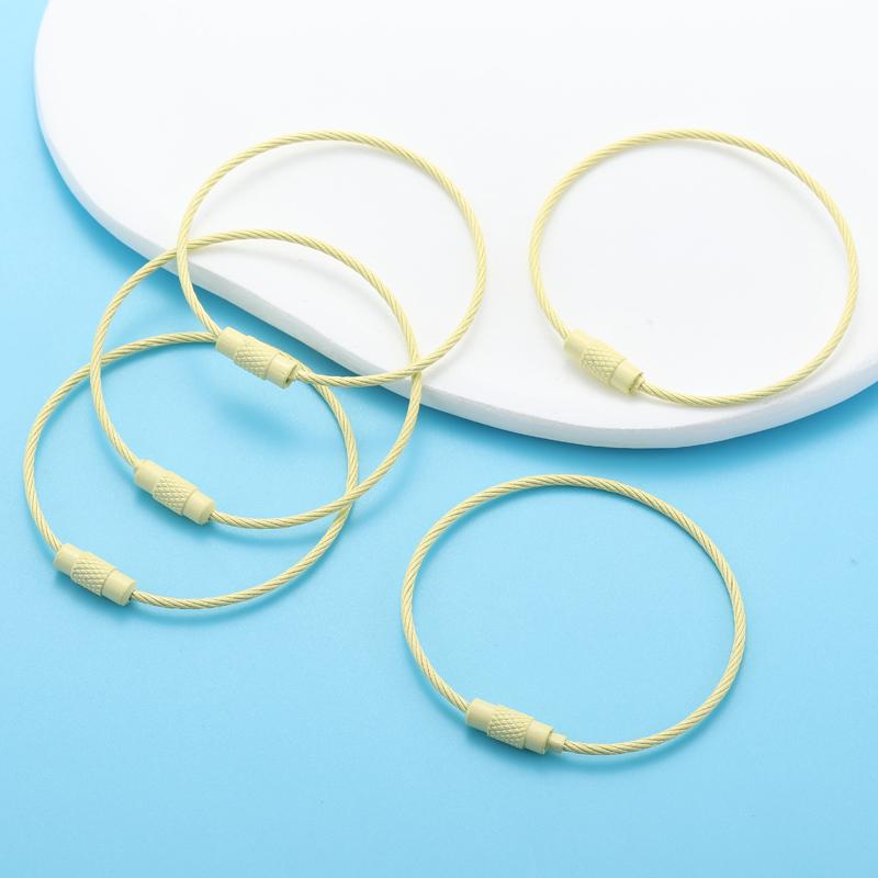 5-10pcs Colorful Metals Steel Wire Keychain Loop Solid Color Loop Holder Key Chains Diy Key Chain Accessories V167