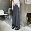 Женская одежда, винтажный костюм, офисная одежда, прямые брюки, мешковатые широкие брюки с высокой талией, 2023, летние брюки в корейском стиле