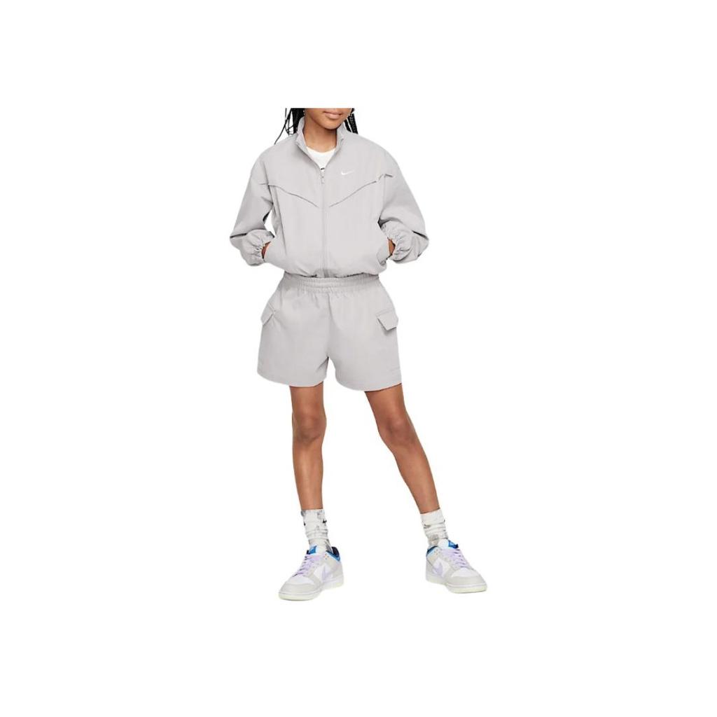Nike Спортивные шорты Swoosh Cargo Удобные Мягкие Повседневные Детские шорты Academy-Grey White HF8178-009