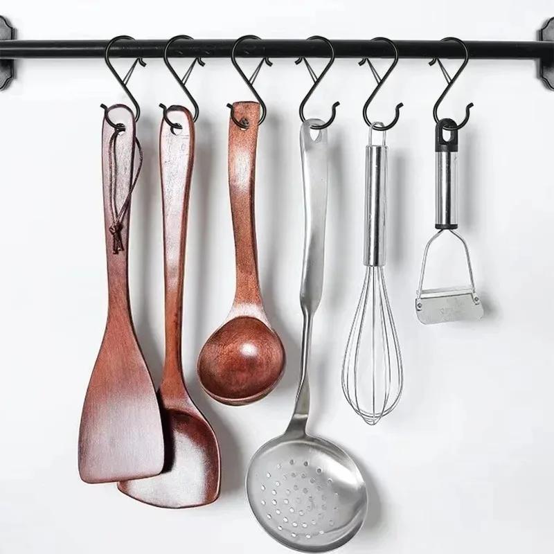 5 шт. 5-дюймовый металлический S-образный крючок с предохранительной защелкой для подвешивания кухонной утвари/растений/горшков и сковородок/одежды, шляп