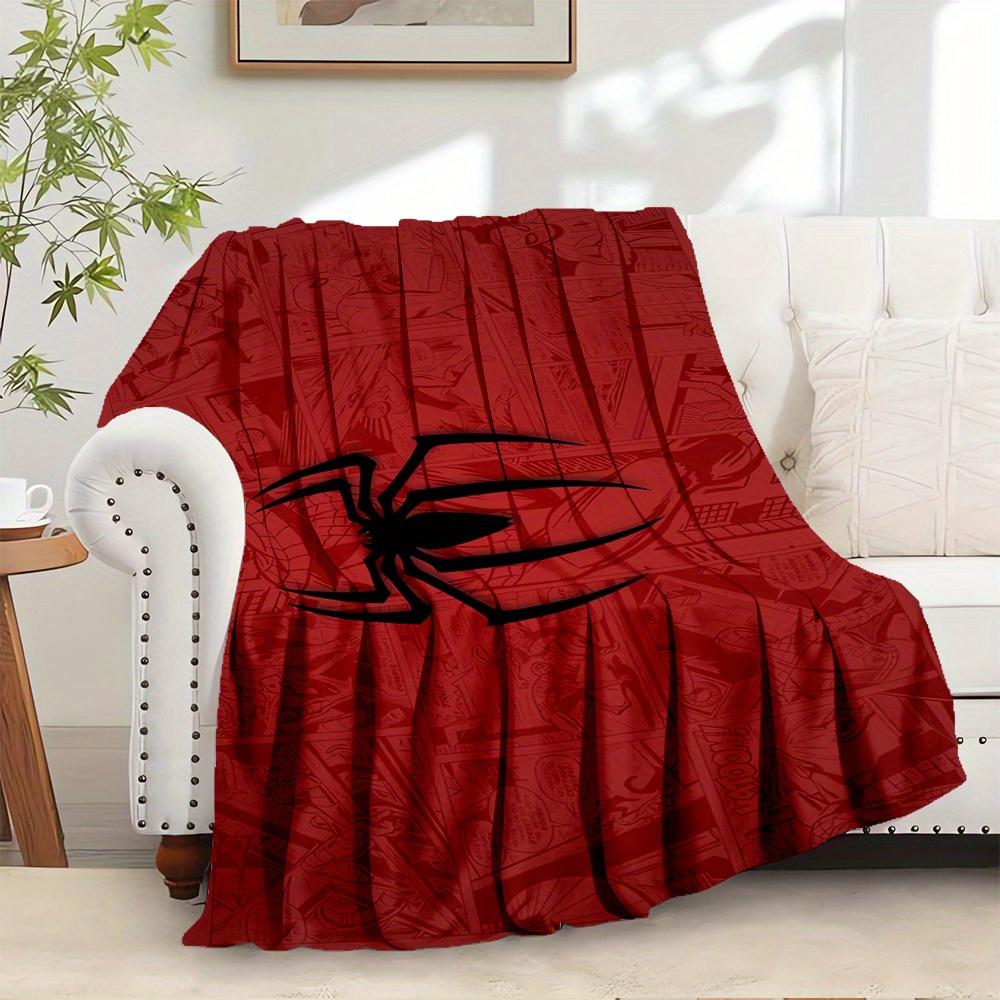 1pc Flannel Spiderman Pattern Sofa Blanket for Living Room and Bedroom, Can Be Given as a Gift to Friends and Family, Also Can