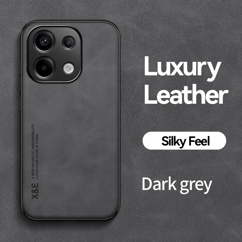 For Xiaomi Poco M6 Pro 4G Case Leather Soft Frame Protect Funda For PocoM6Pro Poko Little M 6 Pro M6Pro Car Magnet Holder Cover