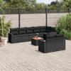 VidaXL Garden Lounge Set with Cushions 9 Pcs, Patio Sofas, Furniture Set, Outdoor Terrace Furniture, Black 3224207
