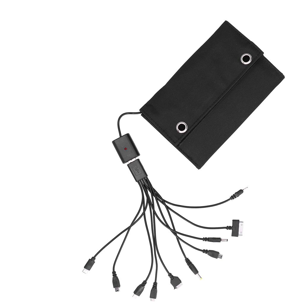 15W Solar Charger Board Bag Portable Camping Travel Foldable Solar Power Panel with Data Line