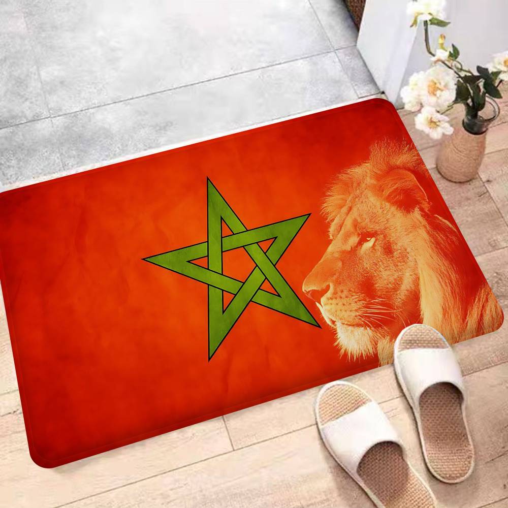 Morocco Flag Room Mats Retro Multiple Choice Living Room Kitchen Rug Non-Slip Welcome Rug