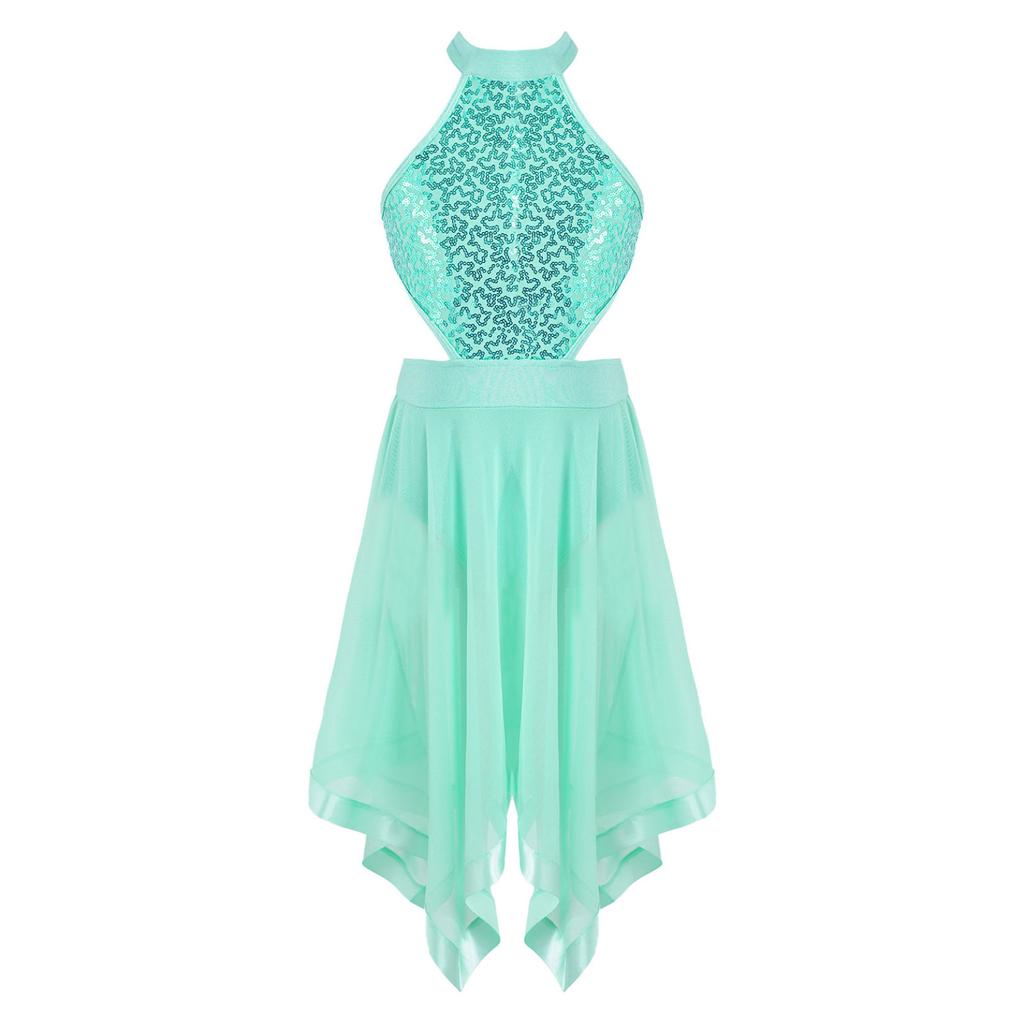 Без рукавов с блестками, декор с открытой спиной и талией, вуаль, неровный подол, танцевальное платье с открытой спиной, детская стильная одежда для девочек