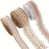 3 Rolls Burlap Ribbon for Crafts Wedding Christmas DIY Gift Packaging 2m/78in Natural Jute Decoration Ties
