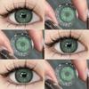2Pcs Natural Green Colored Contacts Blue Lenses Korean Brown Eye Contacts Yearly Lens Makeup Gray Pupils Use for Eye
