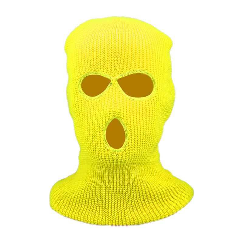 Зимняя шапка-балаклава с 3 отверстиями, вязаная анфас, гетра для лыжного шеи, теплая вязаная шапка для занятий спортом на открытом воздухе, лыжная маска с вышивкой крестиком