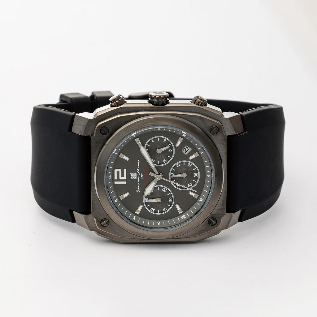 Часы хронограф бизнес аналоговый кварцевый черный с крестом BKBK [Salvatore Marra] мужские мужские