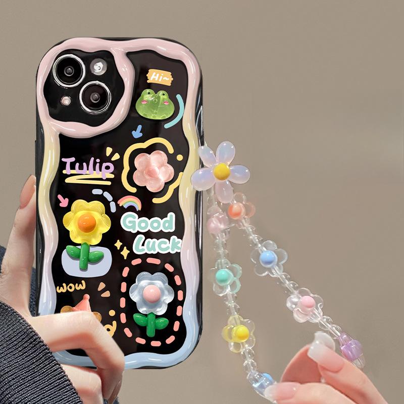 Applicable To Apple 15 Promax Mobile Phone Case IPhone 14 Cute Frog Doll Chain 13 Full Package Silicone Anti-fall