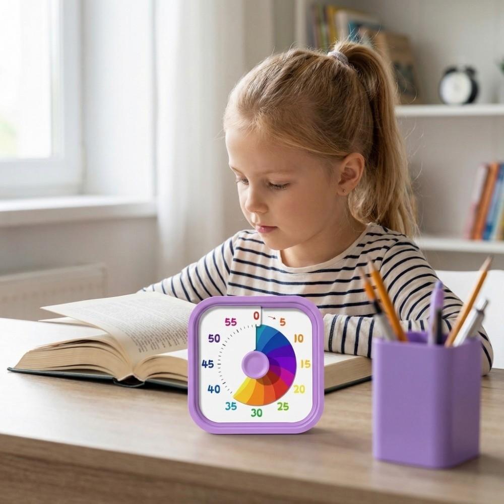 Square Visual Timer 60 Minutes Kitchen Cooking Timer Multifunctional Countdown Timer Reading Room