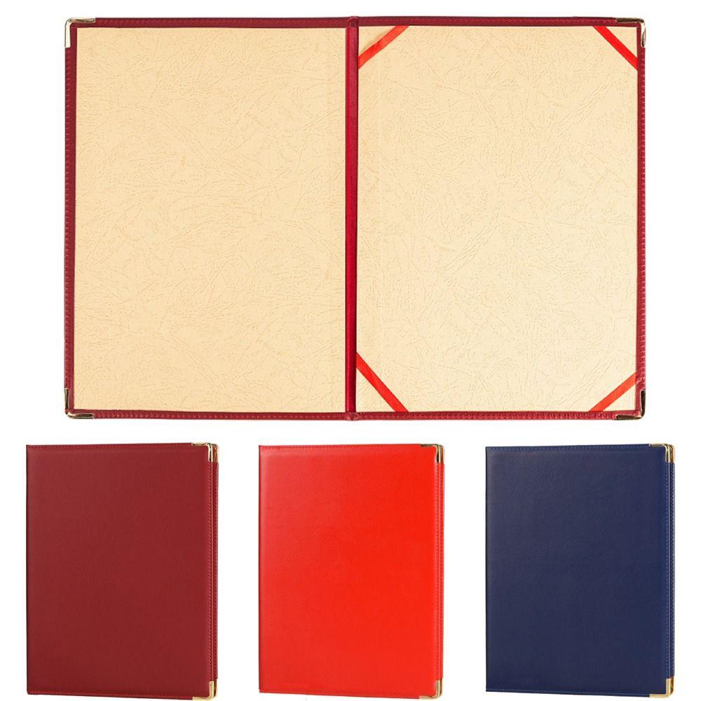No Inserts A4 Agreement Folder PU Leather Contract Book Certificate Diploma Cover Conference