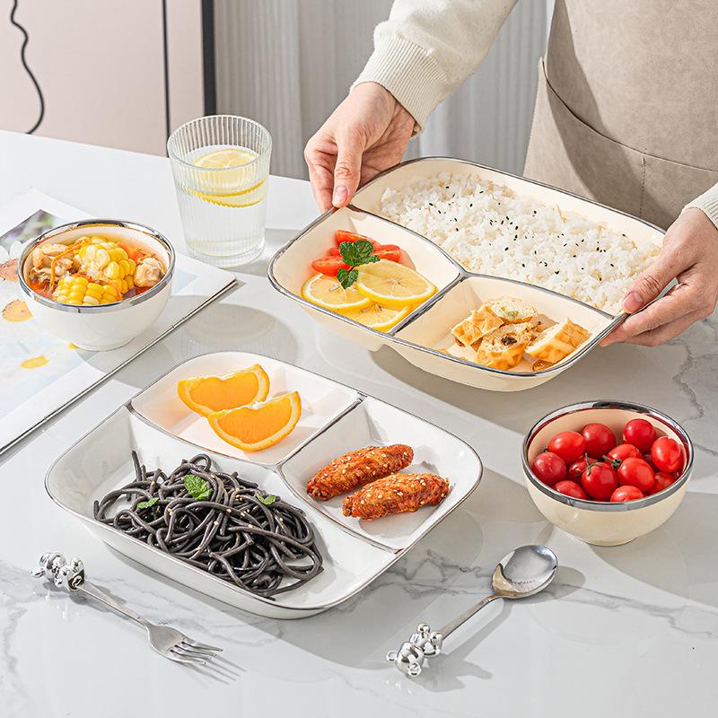 Легкая роскошная керамическая бытовая раздельная тарелка