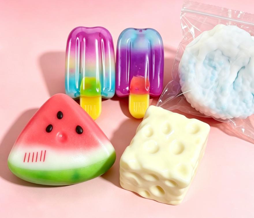 1/5/10Pc Squishy Watermelon Popsicle Blue Maltose Soft Toy Pearl Ice Skin Handmade Ball Stress Relief Toy Soft Stress Relief Toy