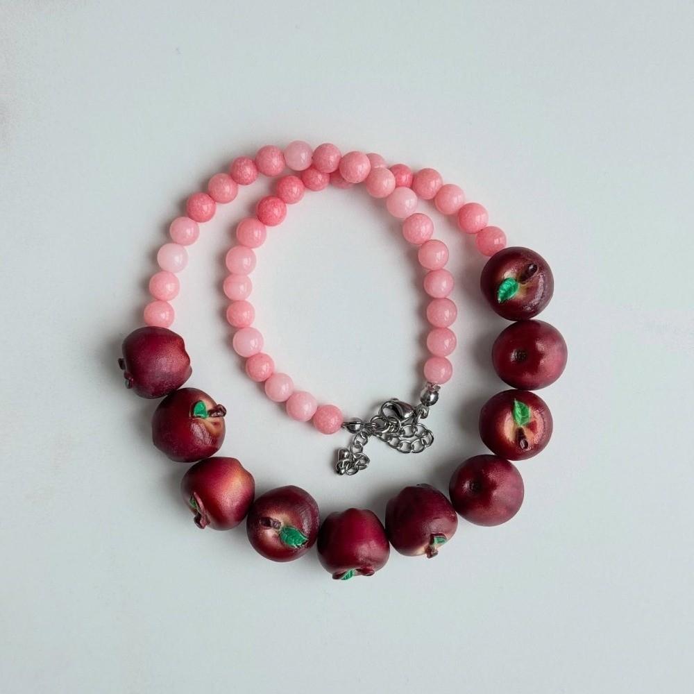 Y2K Fruit Beaded Necklace Resin Fashion Necklace Creative Fruit Necklace Women