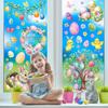 9 Sheets Summer Window Clings Stickers Double-Sided Window Decals Tropical Flamingo Green Plants Coconut Tree Designs Summer Hawaii Colorful Flower