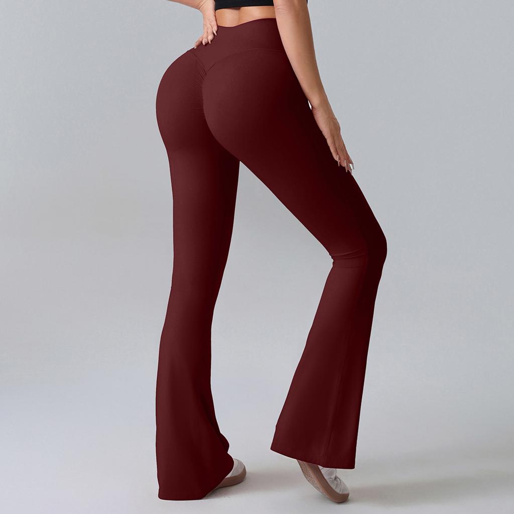 Women's Hip Lifting Yoga Flared Pants Fitness Sports Wide Leg Micro-pants High Waist Quick-drying Yoga Pants
