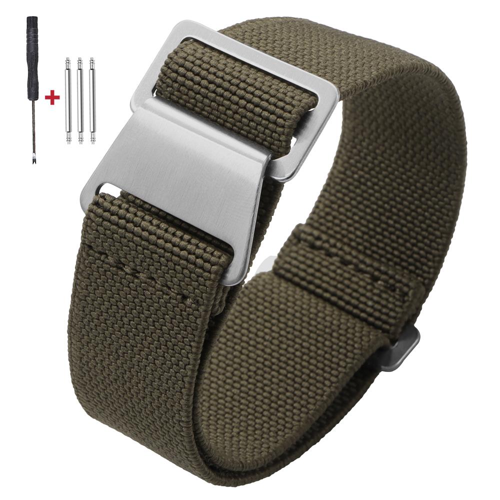 French Military Parachute Comfortable Elastic Nylon Watch Band 18mm 20mm 22mm for Seiko for Tudor for Rolex Strap Sport Bracelet