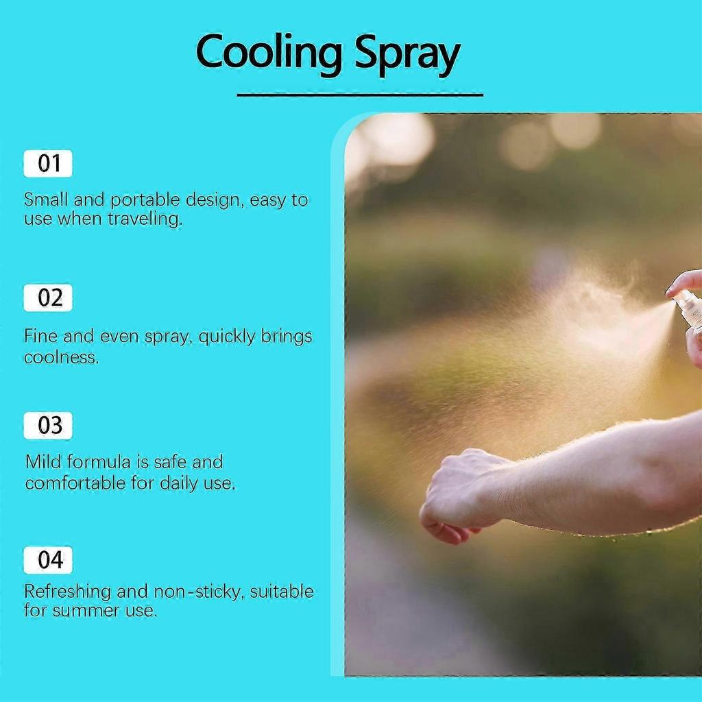 Jaysuing cooling spray summer portable outdoor body cooling spray cool soothing non-sticky