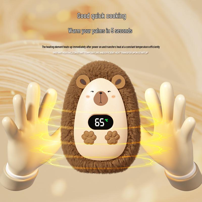 Портативная плюшевая электрическая грелка для рук с умным дисплеем – идеальный подарок для использования на открытом воздухе