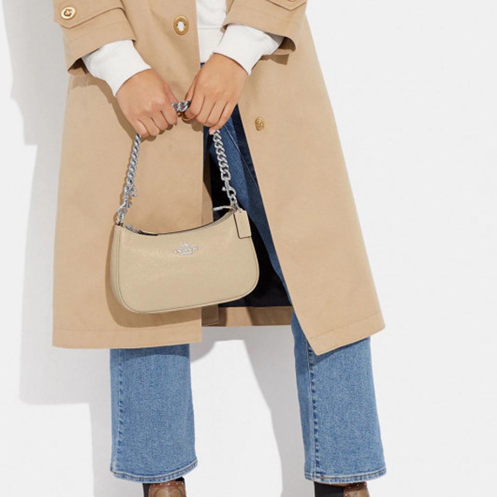 New COACH Teri Pebbled Leather Portable Crossbody Bag, Shoulder Bag Women's Ivory White CE556-SVIY