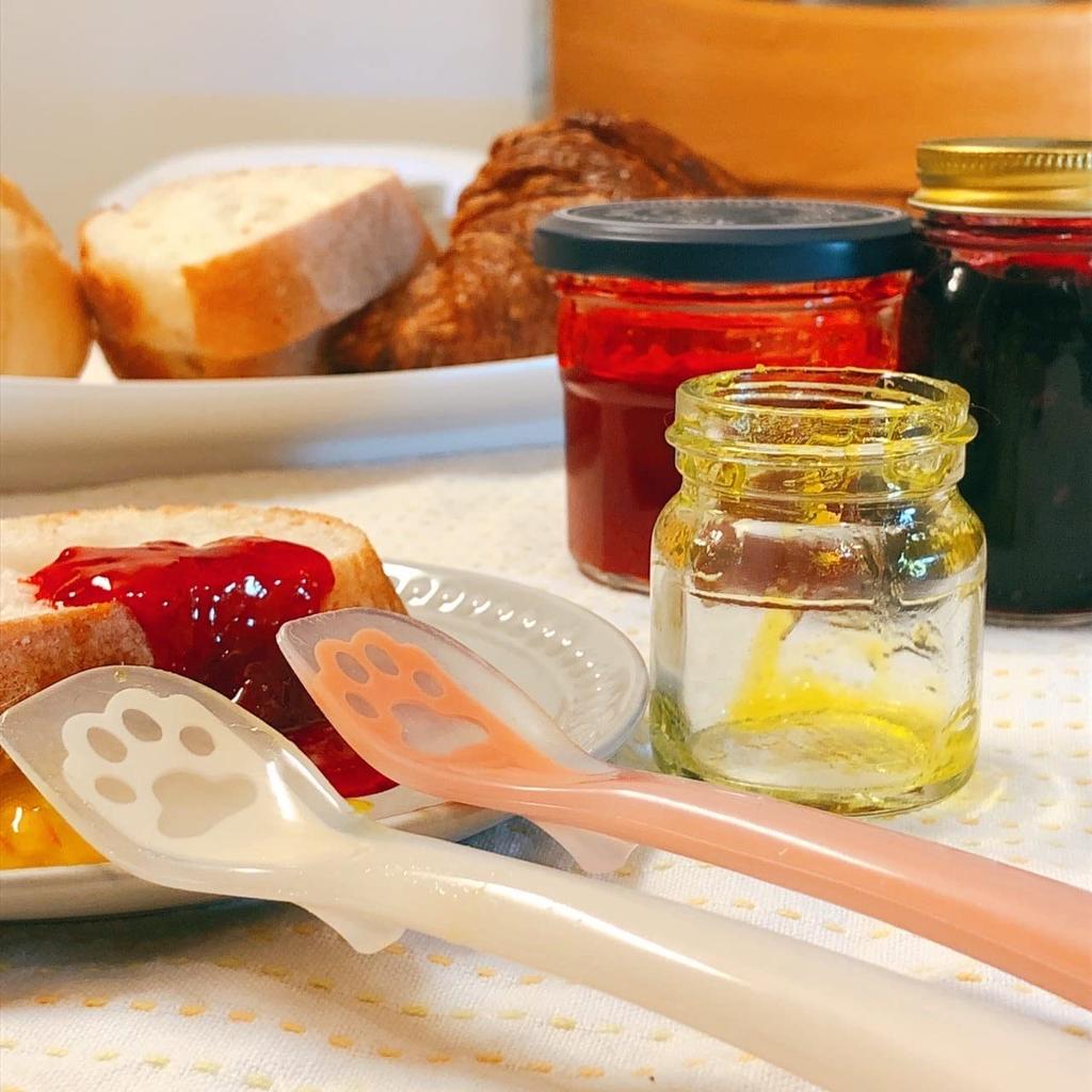 Cute Cat Motif Spoon Silicone Cate (milk White)