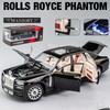 1/24 Rolls-Royce Phantom модель автомобиля, игрушечный автомобиль из цинкового сплава с откидной спинкой, металлическая модель автомобиля для литья под давлением со звуком и светом для детей, подарок для мальчиков и девочек