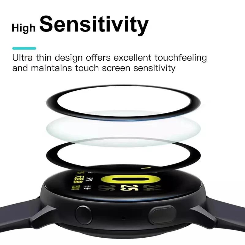 Защитные стекла 20D для экрана Samsung Galaxy Watch Active 2 40 мм 44 мм, Full Cover, изогнутый край, защитная пленка, устойчивая к царапинам