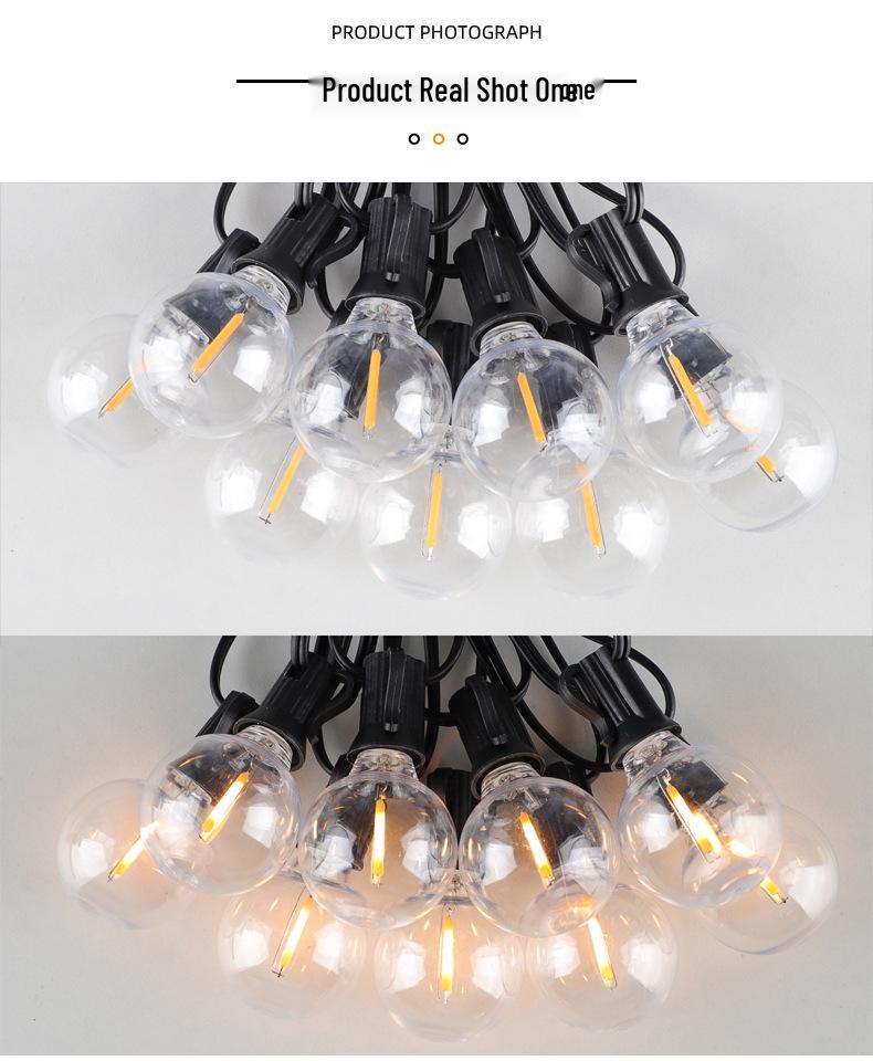 Водонепроницаемые солнечные светодиодные гирлянды G40 - Уличные, Ударопрочные, с Пультом дистанционного управления для Кемпинга, Садов, Свадеб и Рождественского украшения.