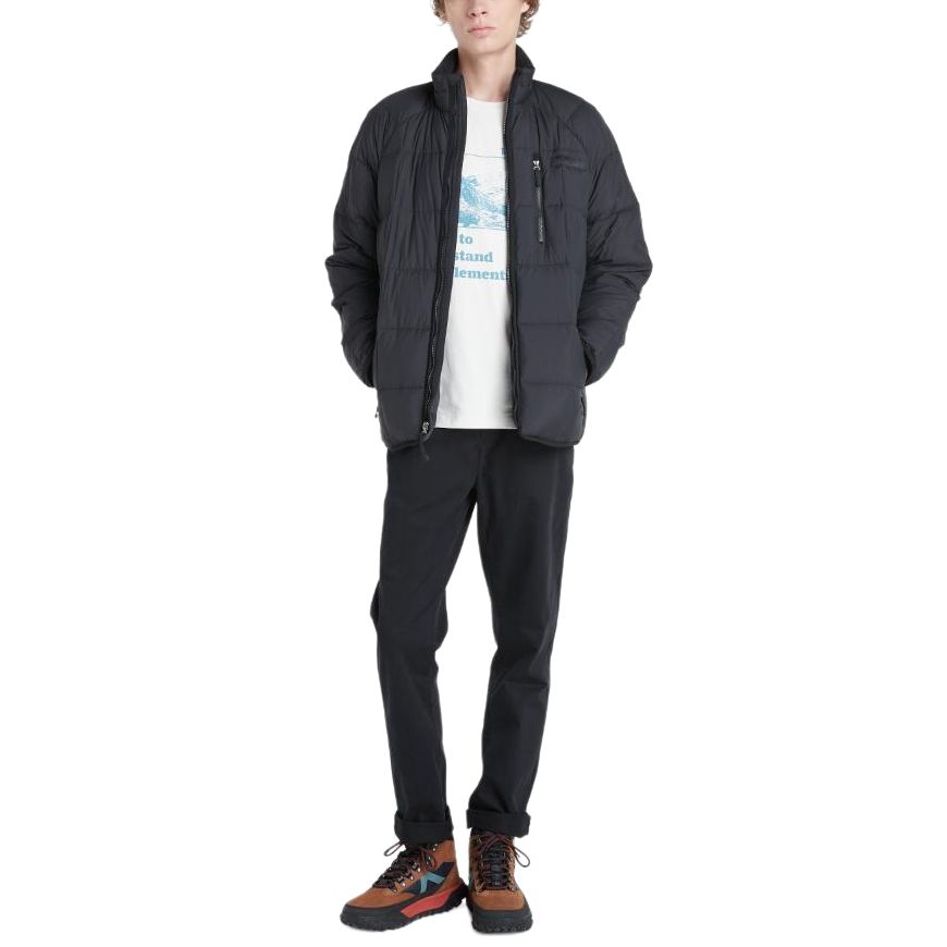 Timberland Водонепроницаемая теплая куртка с логотипом Solid Logo, мужская куртка черного цвета A2N8M-001