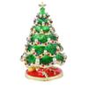 Metal Christmas Tree Ornaments Colorful Enamel Christmas Decoration Pearl Crystal Tabletop Decor Miniature Xmas Tree