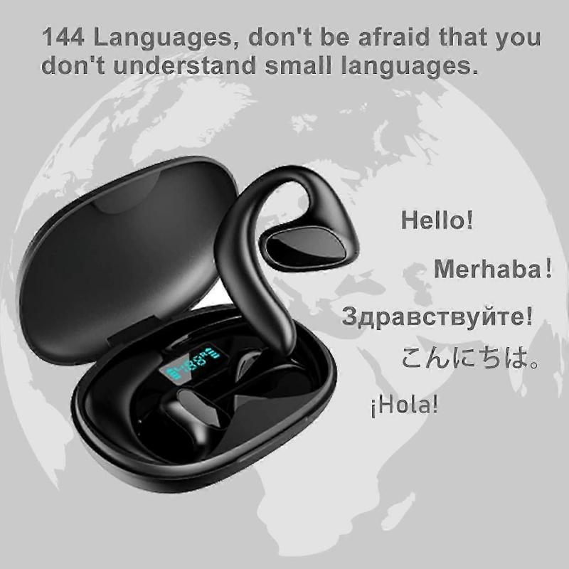 Наушники-переводчики, Bluetooth-переводчик голоса, Черная версия — Идеально для путешествий и учебы