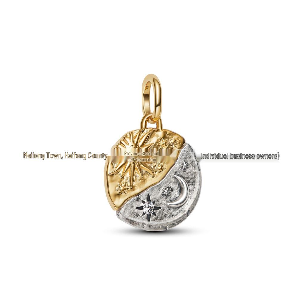 Шарм-подвеска Pan из посеребренной меди с белыми бусинами для браслетов DIY