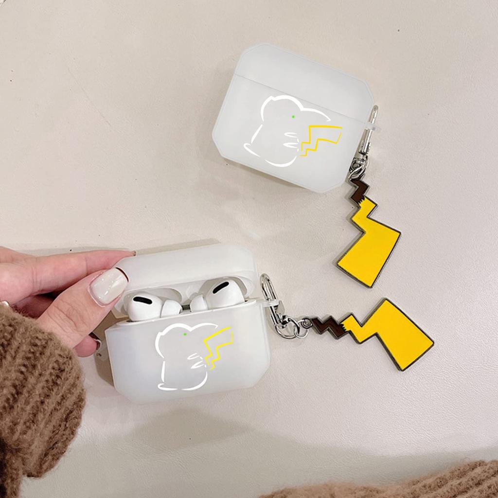 DLseego AirPods Pro Case Clear AirPods Pro Earphone Case Transparent Separable Drop Prevention Shockproof Cartoon Protective Cover TPU Material Simple