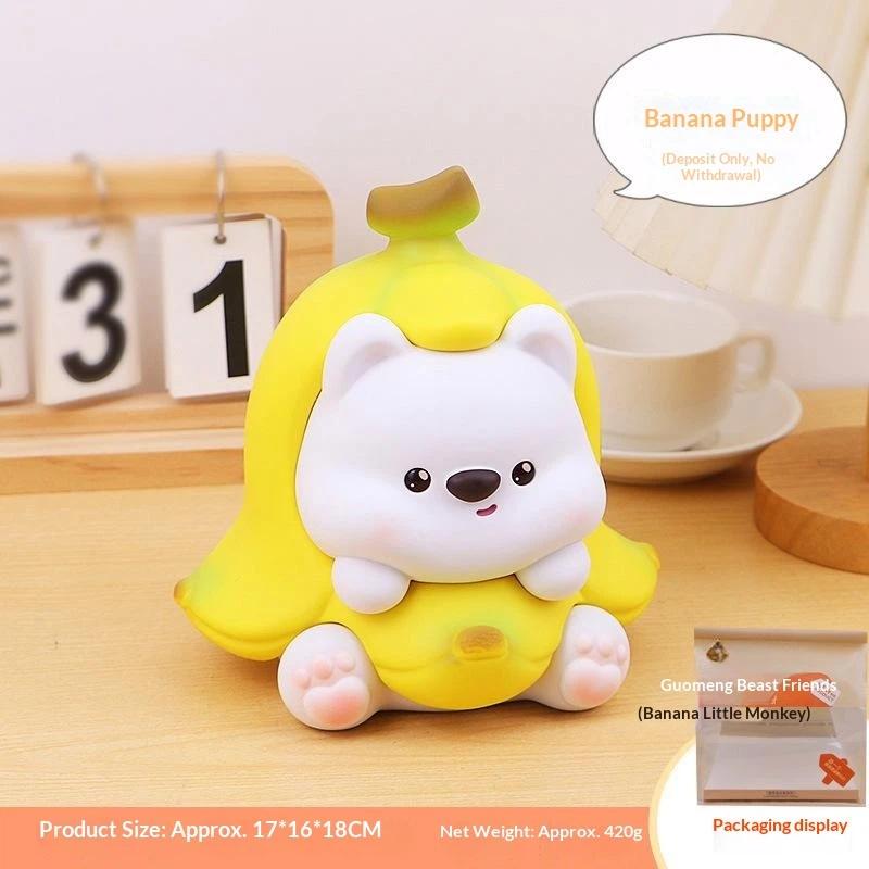 Cute Banana Piggy Bank Large Capacity Cartoon Animal Coin Storage Box for Children Boys Girls Christmas Gift