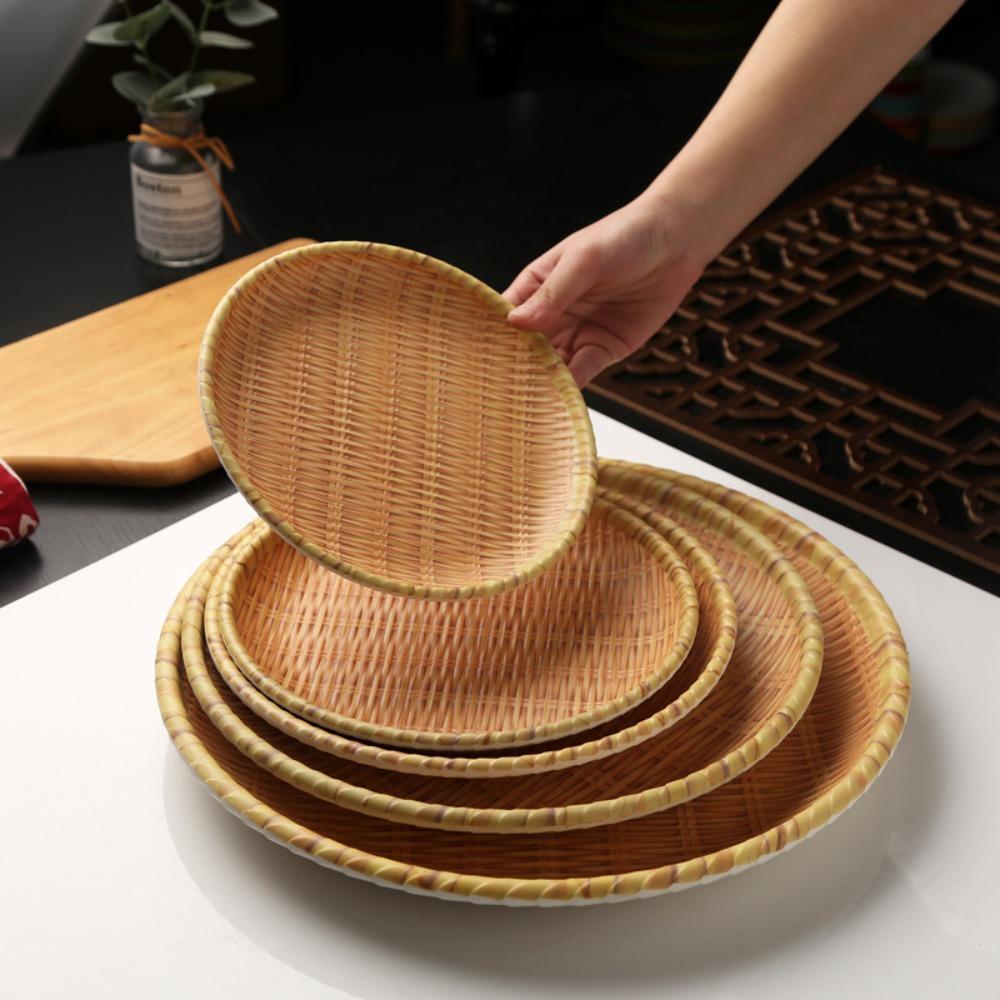 Round Bread Dessert Plate Classic Snack Plate Food Plate Decoration Tray Kitchen