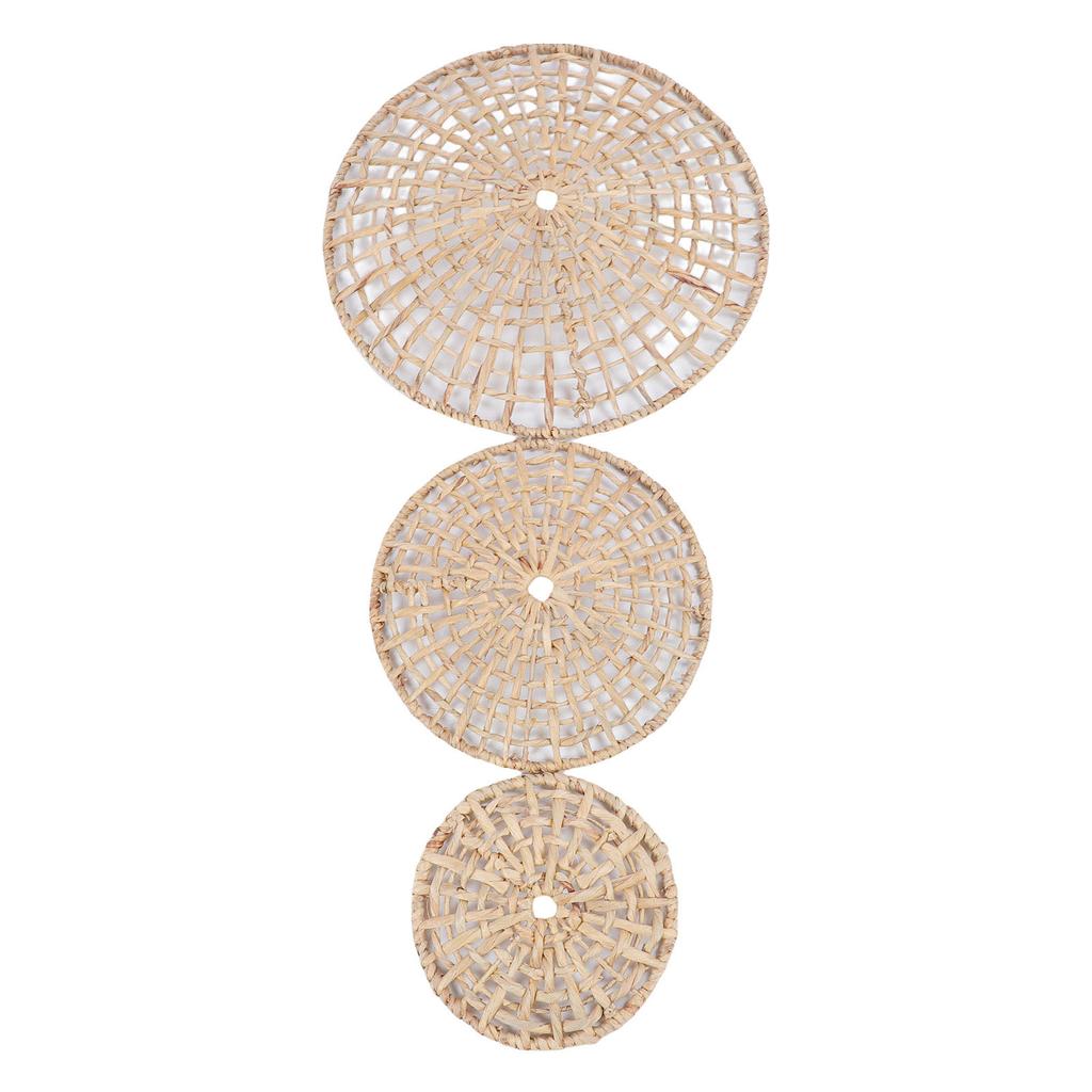 Wall Basket Decor 50cm 35cm 25cm Diameter 3D Design Handmade Round Rattan Woven Wall Ornament for