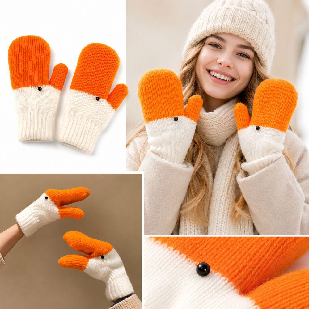 Cartoon goose shape Big Goose Mitten Gloves Elasticity Warm Riding Gloves for Autumn and Winter