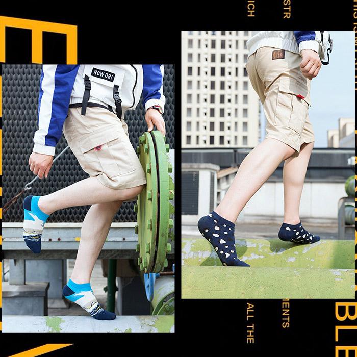 Весенняя мода, цветные мужские хлопковые носки в полоску в стиле Харадзюку, масляная живопись, животные, забавные, счастливые, носки по щиколотку