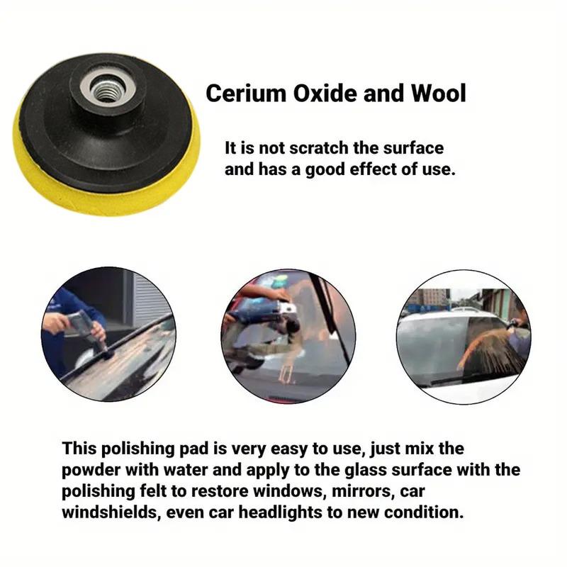 Набор для полировки автомобильных стекол, 4 унции порошка оксида церия, набор для полировки стекол часов, окон и зеркал автомобиля