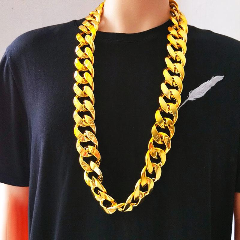 Exaggerated necklace stage props acrylic plastic necklace masquerade ball Carnival necklace men's and women's round buckle chain