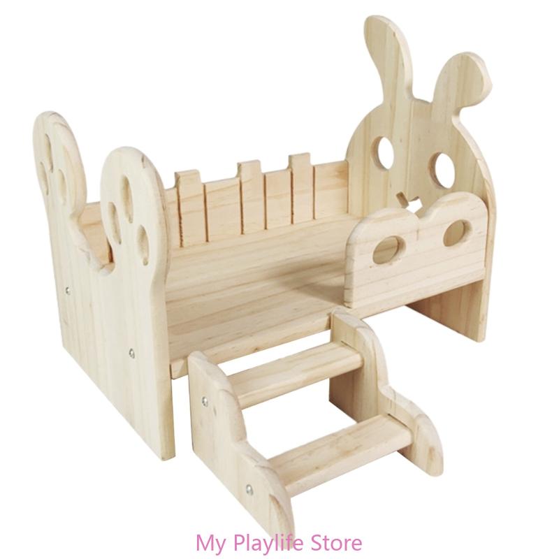 Кровать для хомяка в клетке для мелких домашних животных с лестничной платформой, угловая клетка с платформой для игрушек, декор для домика для мелких животных